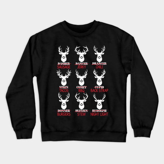 Deer Hunting Gift Hunter of All Santa's Reindeer Crewneck Sweatshirt by jodesigners